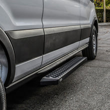 Load image into Gallery viewer, 15C-Transit-Van-150250350(Single-54In-Pass-Sliding-Door)Grate-Steps-Running-Boards-Txt-Black