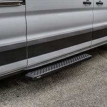 Load image into Gallery viewer, 15C-Transit-Van-150250350(Single-54In-Pass-Sliding-Door)Grate-Steps-Running-Boards-Txt-Black