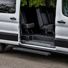 Load image into Gallery viewer, 15C-Transit-Van-150250350(Single-54In-Pass-Sliding-Door)Grate-Steps-Running-Boards-Txt-Black