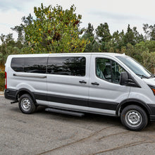 Load image into Gallery viewer, 15C-Transit-Van-150250350(Single-54In-Pass-Sliding-Door)Grate-Steps-Running-Boards-Txt-Black