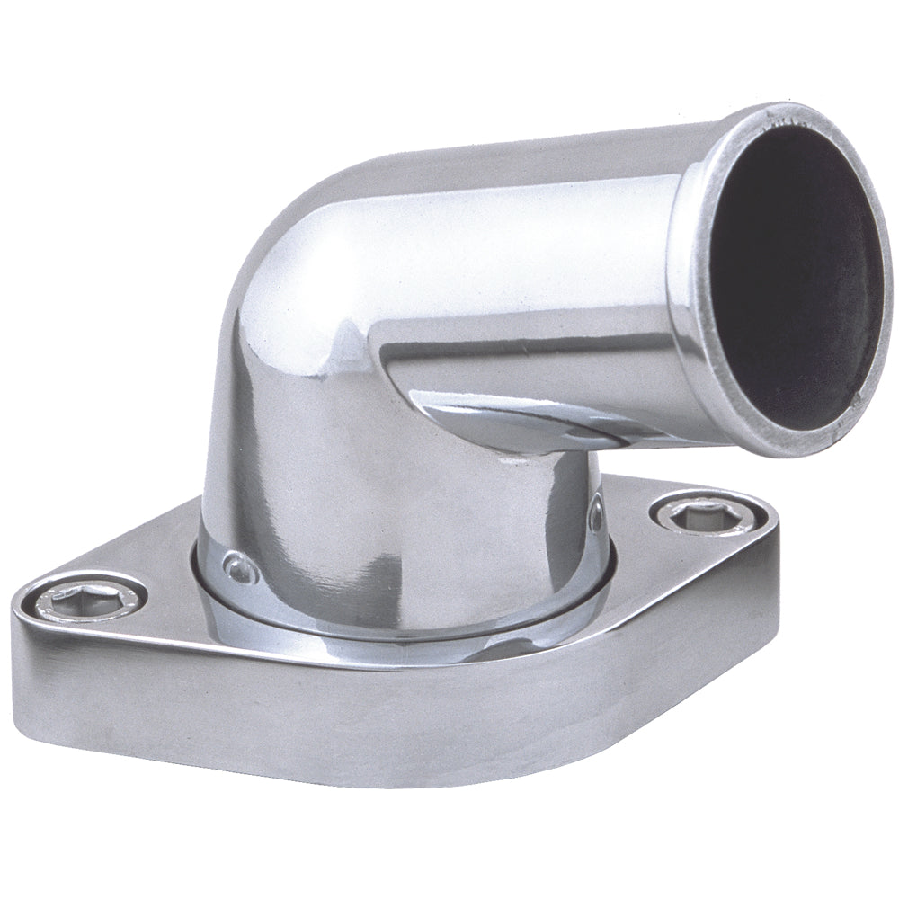 15Deg-Swivel-Style-Water-Neck;-O-Ring-Sealsb-And-Bb-Chevy-V8--Polished-Aluminum
