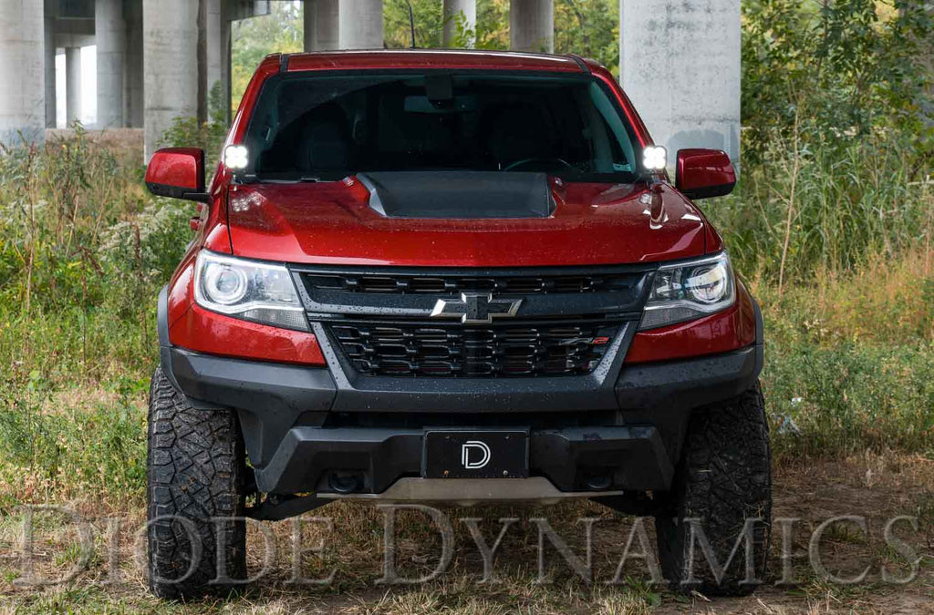 Diode Dynamics DD6646 Allows you to mount two Stage Series 3" LED Pods above the hood. for Select Chevrolet Colorado, GMC Canyon