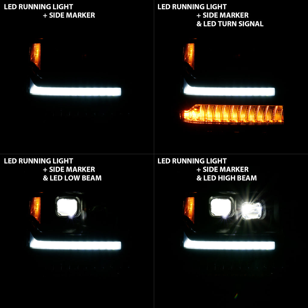 16-18-Chevrolet-Silverado-1500-Led-Projector-Headlights-WPlank-Style-Switchback-Black-W-Amber