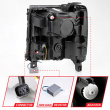 Load image into Gallery viewer, 16-18-Chevrolet-Silverado-1500-Led-Projector-Headlights-WPlank-Style-Switchback-Chrome-WAmber