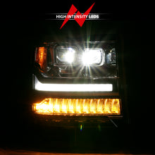 Load image into Gallery viewer, 16-18-Chevrolet-Silverado-1500-Led-Projector-Headlights-WPlank-Style-Switchback-Chrome-WAmber
