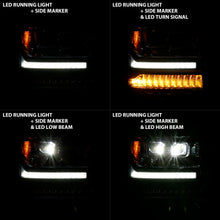 Load image into Gallery viewer, 16-18-Chevrolet-Silverado-1500-Led-Projector-Headlights-WPlank-Style-Switchback-Chrome-WAmber