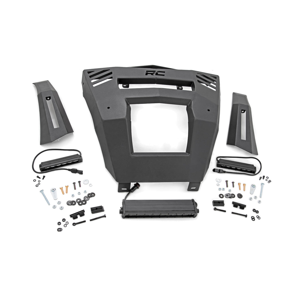 16-19-Can-Am-Defender-Front-Bumper-W-6-Inch-And-12-Inch-Leds-Rough-Country