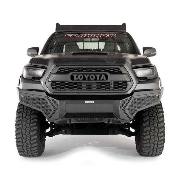 16-21-Tacoma-Element-Front-Bumper-W-Power-Actuated-Hide-Away-Light-Bar-Mount-Tex-Black