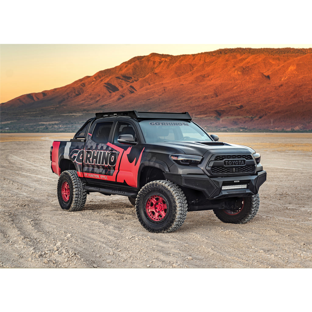 16-21-Tacoma-Element-Front-Bumper-W-Power-Actuated-Hide-Away-Light-Bar-Mount-Tex-Black