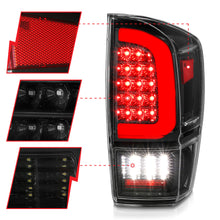 Load image into Gallery viewer, 16-21-Toyota-Tacoma-Led-Tail-Lights---W-Light-Bar-Sequential-Black-Housing--Clear-Lens