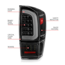 Load image into Gallery viewer, 16-21-Toyota-Tacoma-Led-Tail-Lights---W-Light-Bar-Sequential-Black-Housing--Clear-Lens