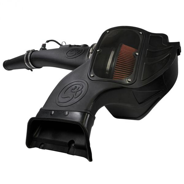 ~(16-Lbs.-16X15x14)~-Cold-Air-Intake-For-18-19-Ford-F150-3.0L-Powerstroke-Diesel-Cotton-Cleanable-Red-S-B