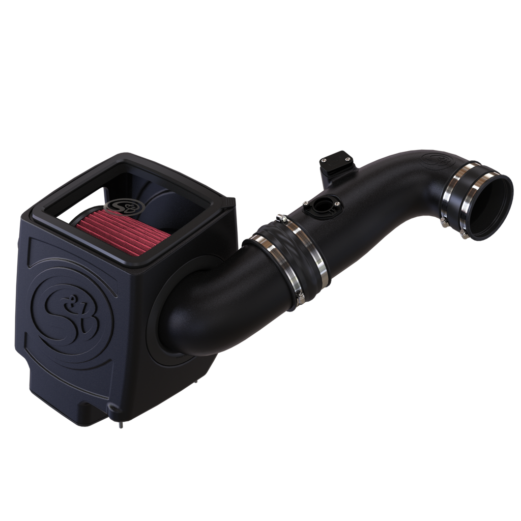 ~(16-Lbs.-24X15x14)~-Cold-Air-Intake-For-11-16-Chevrolet-Silverado-Gmc-Sierra-V8-6.6L-Lml-Duramax-Cotton-Cleanable-Red-S-B
