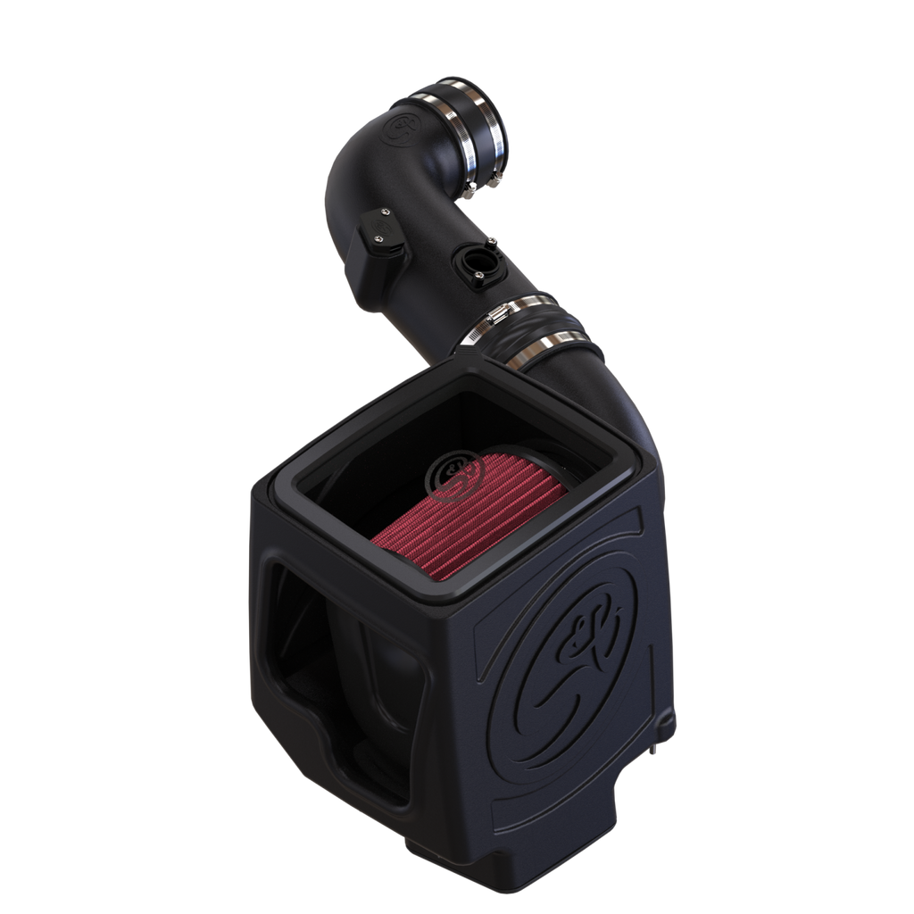 ~(16-Lbs.-24X15x14)~-Cold-Air-Intake-For-11-16-Chevrolet-Silverado-Gmc-Sierra-V8-6.6L-Lml-Duramax-Cotton-Cleanable-Red-S-B