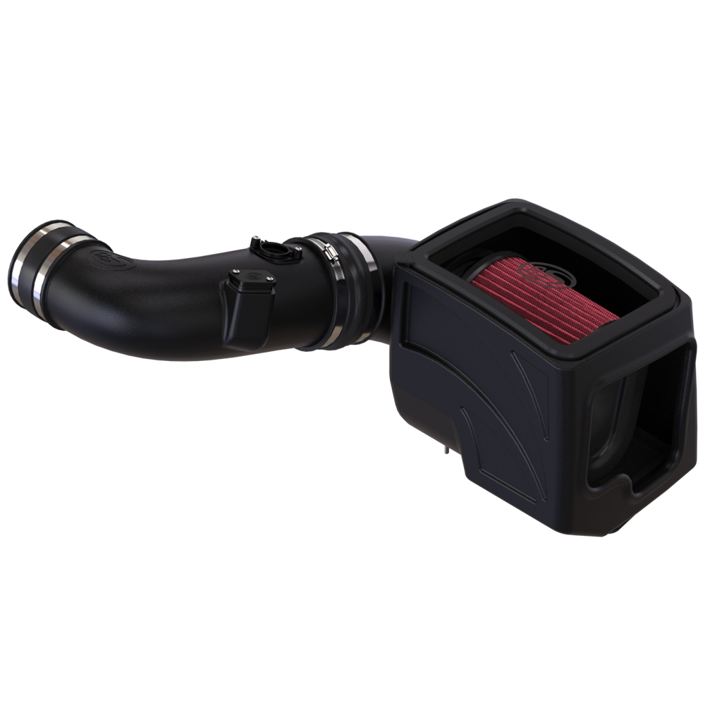 ~(16-Lbs.-24X15x14)~-Cold-Air-Intake-For-11-16-Chevrolet-Silverado-Gmc-Sierra-V8-6.6L-Lml-Duramax-Cotton-Cleanable-Red-S-B