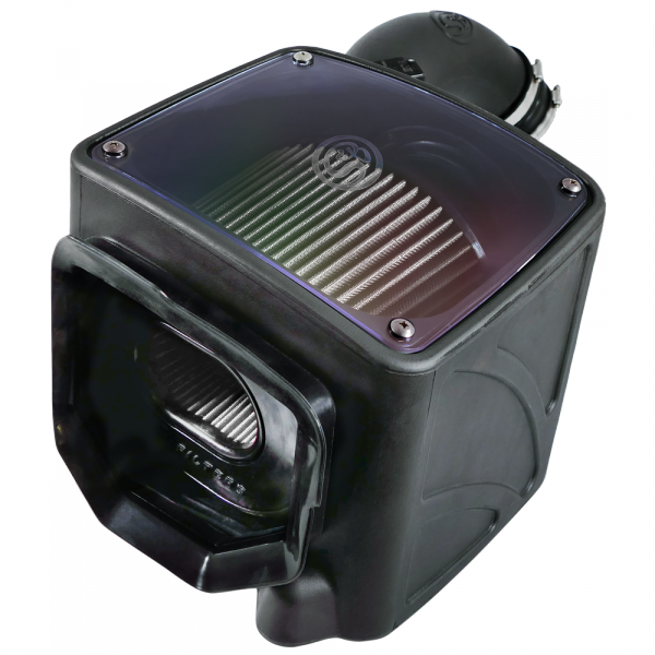 ~(16-Lbs.-25X16x15)~-Cold-Air-Intake-For-04-05-Chevrolet-Silverado-Gmc-Sierra-V8-6.6L-Lly-Duramax-Dry-Extendable-White-S-B