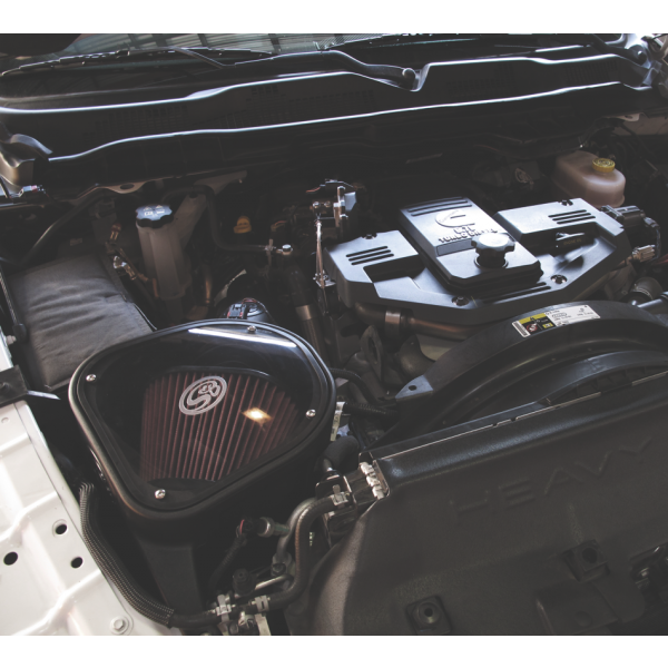 ~(16.6-Lbs.-24X15x14)~-Cold-Air-Intake-For-13-18-Dodge-Ram-2500-3500-L6-6.7L-Cummins-Cotton-Cleanable-Red-S-B