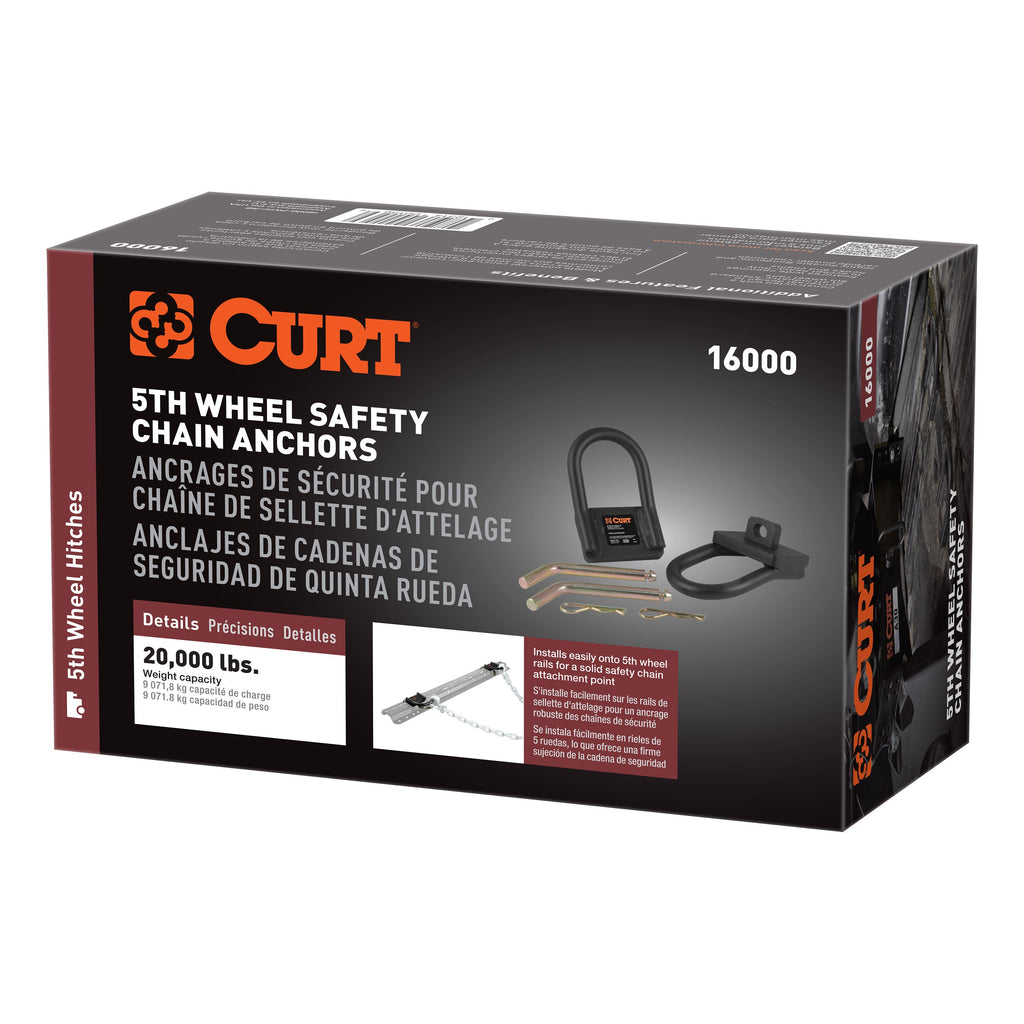 CURT 16000 5th Wheel Safety Chain Anchors