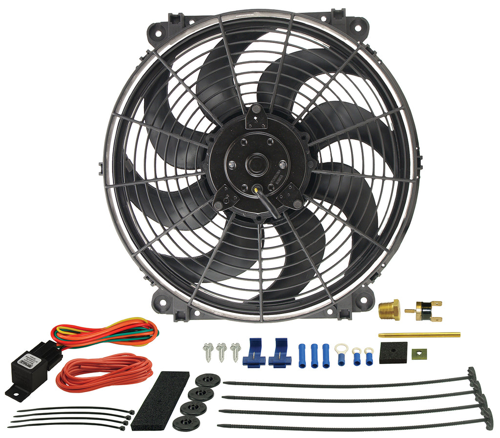 Derale 16014 14" Tornado Electric Fan & 180°F Dual Probe Fan Controller Kit