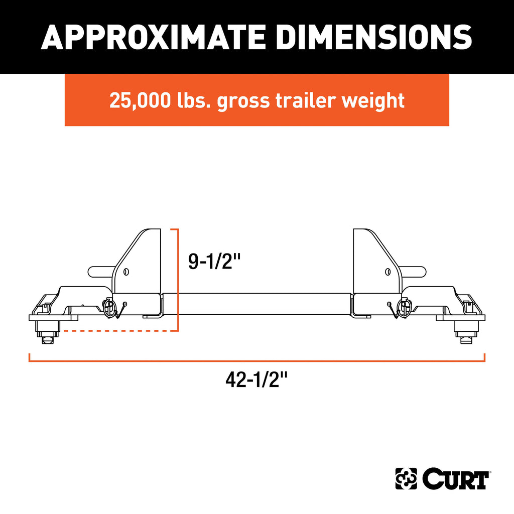 CURT 16021 Puck System 5th Wheel Legs, Select Ram 2500, 3500, 8' Bed, 25K