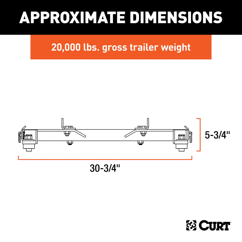 CURT 16023 Puck System 5th Wheel Roller Adapter, 20K, Select Silverado, Sierra, 6.5' Bed