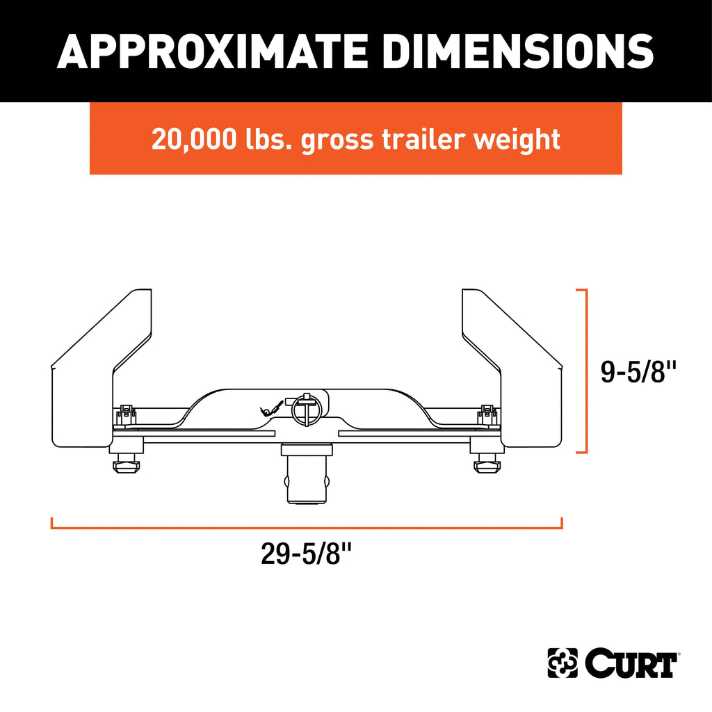 CURT 16026 Puck System 5th Wheel Legs, Select Nissan Titan XD, 8' Bed, 20K