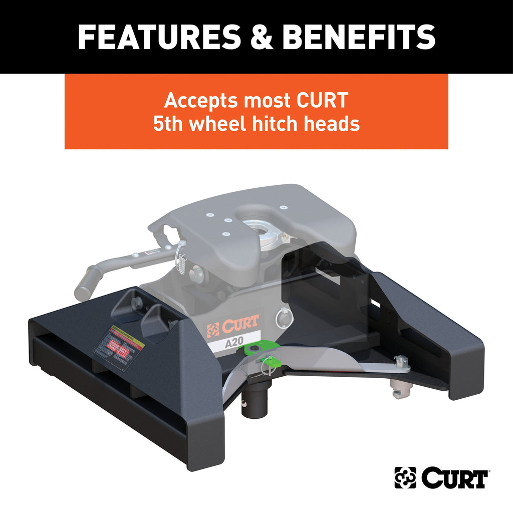 CURT 16026 Puck System 5th Wheel Legs, Select Nissan Titan XD, 8' Bed, 20K