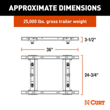 Load image into Gallery viewer, CURT 16027 Puck System 5th Wheel Adapter with Rails, Select Chevy, Ford, GMC, 25K