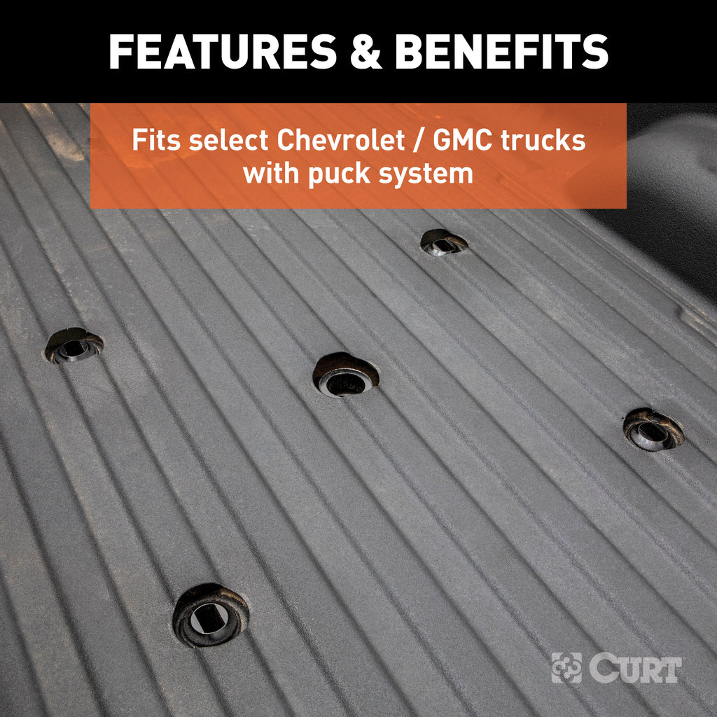CURT 16029 Puck System 5th Wheel Legs, Select Silverado, Sierra 2500, 3500 HD, 8' Bed, 25K