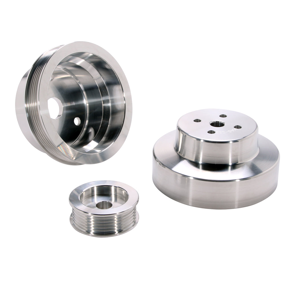 BBK Performance Parts 1603 1988-1995 GM TRUCK 4.3/5.0/5.7L 3PC UNDER DRIVE PULLEY KIT (ALUMINUM) for Select Chevrolet Blazer, Chevrolet C1500, Chevrolet C1500 Suburban, Chevrolet C2500, Chevrolet C2500 Suburban, Chevrolet C3500, Chevrolet K1500,