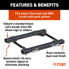 Load image into Gallery viewer, CURT 16050 Puck System 5th Wheel Rails, Select Chevy Silverado, GMC Sierra 2500 HD, 3500 HD