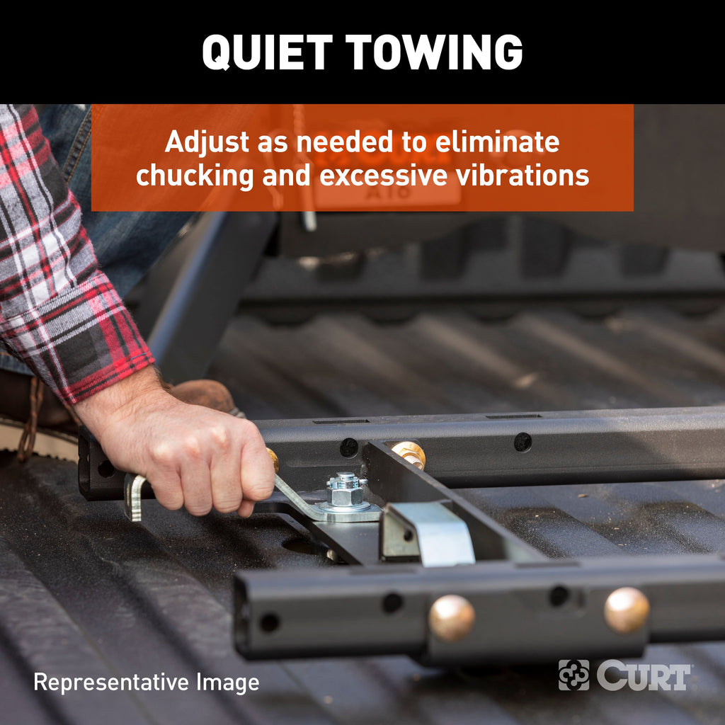 CURT 16050 Puck System 5th Wheel Rails, Select Chevy Silverado, GMC Sierra 2500 HD, 3500 HD