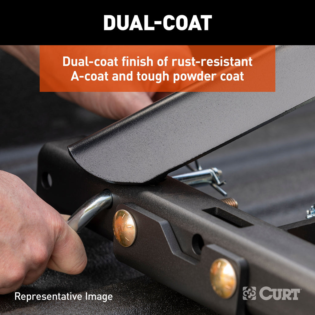 CURT 16050 Puck System 5th Wheel Rails, Select Chevy Silverado, GMC Sierra 2500 HD, 3500 HD