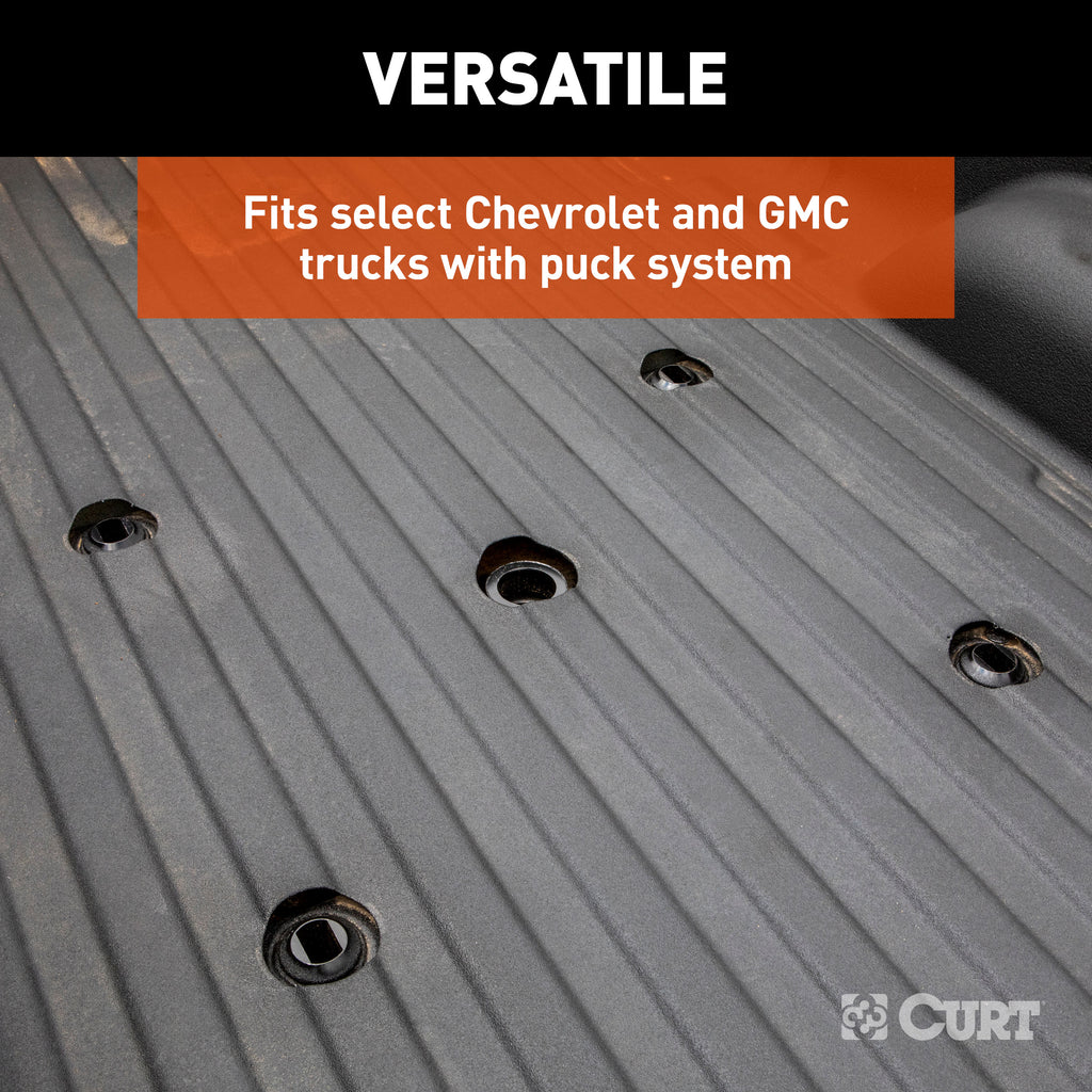 CURT 16050 Puck System 5th Wheel Rails, Select Chevy Silverado, GMC Sierra 2500 HD, 3500 HD