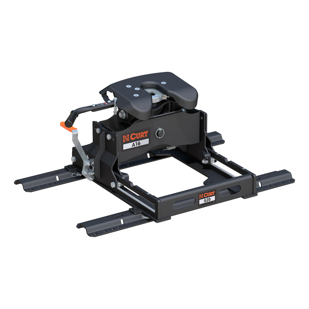CURT 16053 A16 Sliding 5th Wheel Hitch with Rails, 16,000 lbs.
