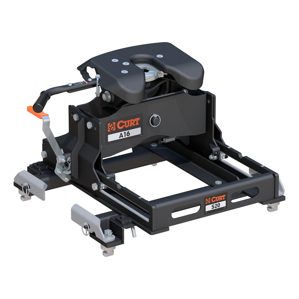 CURT 16054 A16 Sliding 5th Wheel Hitch, 16K, Select Silverado, Sierra, 6.5' Bed Puck System