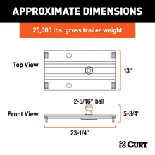 Load image into Gallery viewer, CURT 16055 Bent Plate 5th Wheel Rail Gooseneck Hitch with 2-5/16" Ball, 25K (3" Offset)
