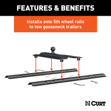 Load image into Gallery viewer, CURT 16055 Bent Plate 5th Wheel Rail Gooseneck Hitch with 2-5/16" Ball, 25K (3" Offset)