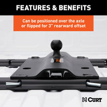 Load image into Gallery viewer, CURT 16055 Bent Plate 5th Wheel Rail Gooseneck Hitch with 2-5/16" Ball, 25K (3" Offset)