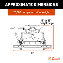 Load image into Gallery viewer, CURT 16057 A25 Sliding 5th Wheel Hitch, 25K, Select Chevy, Ford, GMC Puck System