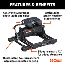 Load image into Gallery viewer, CURT 16059 A25 Sliding 5th Wheel Hitch, 25K, Select Silverado, Sierra Puck System