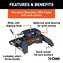 Load image into Gallery viewer, CURT 16065 Q20 5th Wheel Hitch, Select Silverado, Sierra 2500, 3500 HD, 8' Bed Puck System