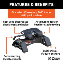 Load image into Gallery viewer, CURT 16070 A30 5th Wheel Hitch, Select Silverado, Sierra 2500, 3500 HD, 8' Bed Puck System