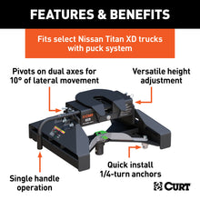 Load image into Gallery viewer, CURT 16071 E16 5th Wheel Hitch, Select Nissan Titan XD, 8' Bed Puck System