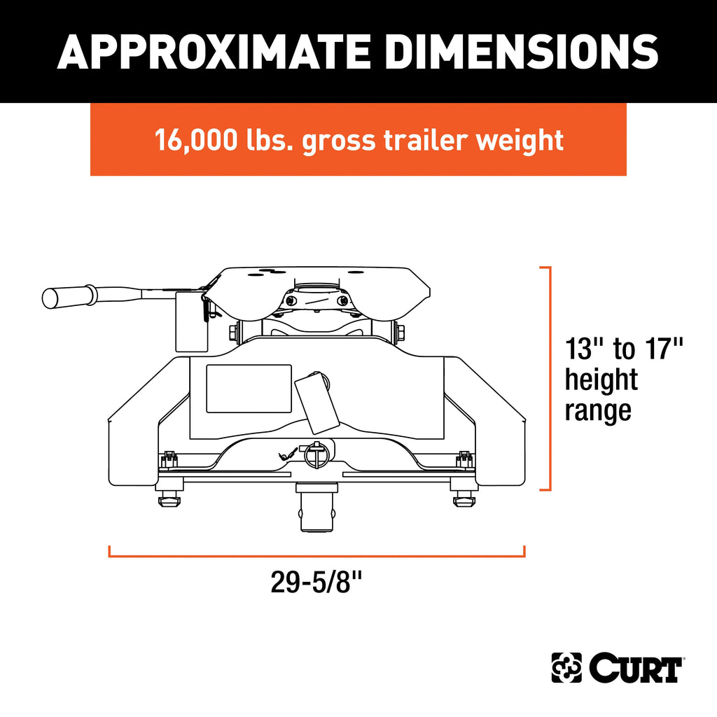CURT 16073 A16 5th Wheel Hitch, Select Nissan Titan XD, 8' Bed Puck System