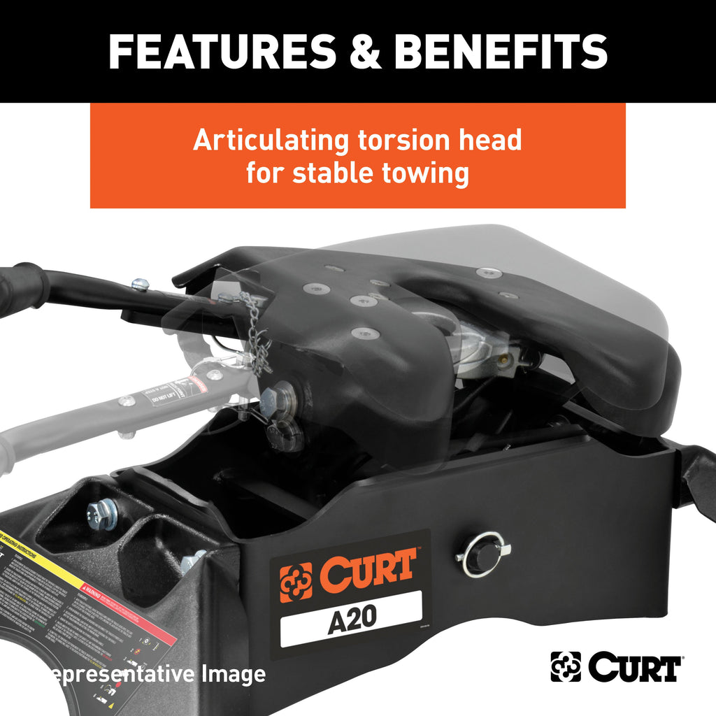CURT 16074 A20 5th Wheel Hitch, Select Nissan Titan XD, 8' Bed Puck System