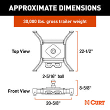 Load image into Gallery viewer, CURT 16090 Spyder 5th Wheel Rail Gooseneck Hitch with 2-5/16" Ball, 30K