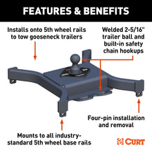 Load image into Gallery viewer, CURT 16090 Spyder 5th Wheel Rail Gooseneck Hitch with 2-5/16" Ball, 30K
