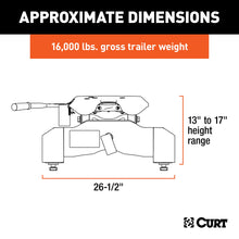 Load image into Gallery viewer, CURT 16091 A16 5th Wheel Hitch, Select Silverado, Sierra 2500, 3500 HD, 8' Bed Puck System