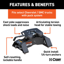 Load image into Gallery viewer, CURT 16091 A16 5th Wheel Hitch, Select Silverado, Sierra 2500, 3500 HD, 8' Bed Puck System